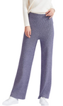 QUALFORT Women's Casual Knitted Pants Crop Cable Knit Pants