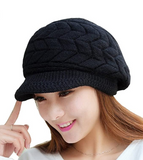 Loritta Womens Winter Beanie Hat Warm Knitted Slouchy Wool Hats Cap with Visor