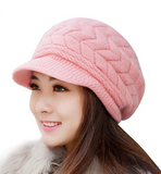 Loritta Womens Winter Beanie Hat Warm Knitted Slouchy Wool Hats Cap with Visor