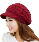 Loritta Womens Winter Beanie Hat Warm Knitted Slouchy Wool Hats Cap with Visor