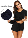 Women's Shorts Pajama Set Short Sleeve Sleepwear Nightwear Pjs XS-XL